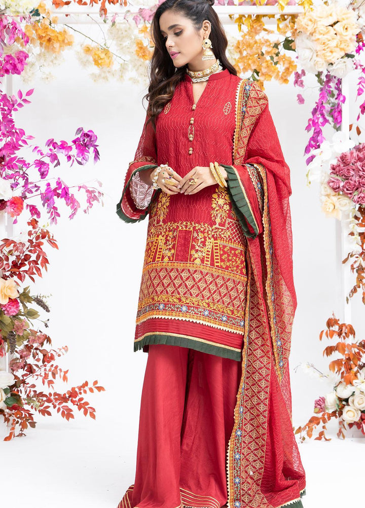 Parishey By Zaaviay Embroidered Chiffon Suits Unstitched 3 Piece RUMAAN - Luxury Collection