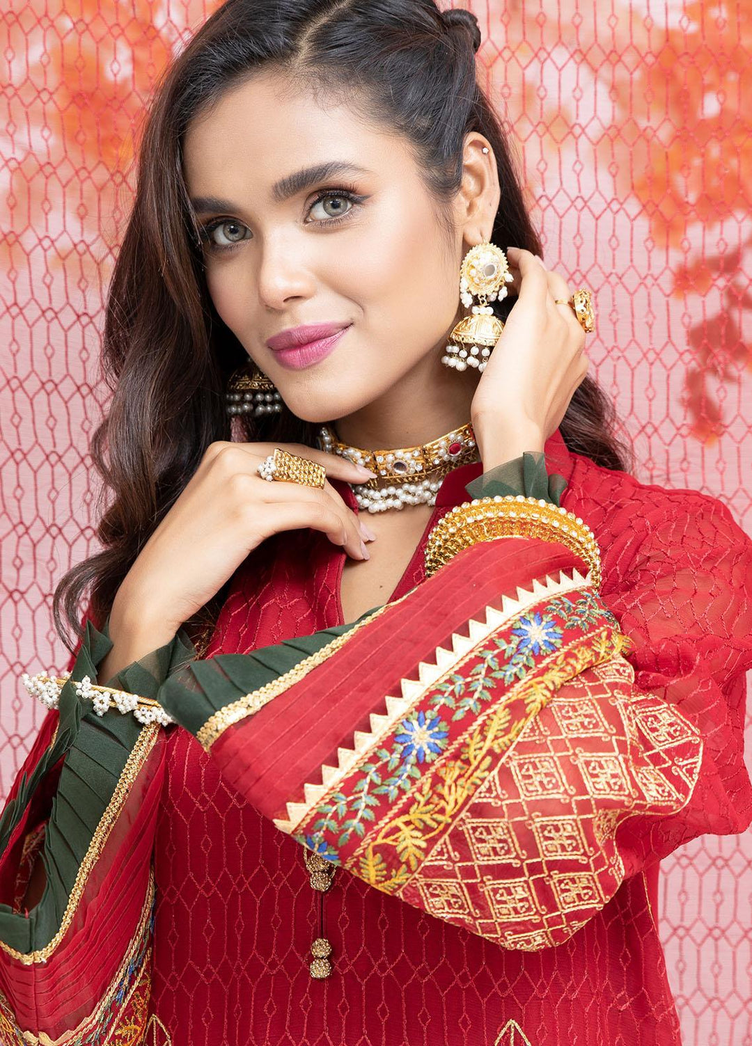 Parishey By Zaaviay Embroidered Chiffon Suits Unstitched 3 Piece RUMAAN - Luxury Collection