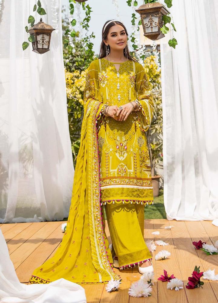 Parishey By Zaaviay Embroidered Chiffon Suits Unstitched 3 Piece ZV21P AYZAL  - Luxury Collection