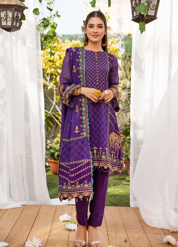 Parishey By Zaaviay Embroidered Chiffon Suits Unstitched 3 Piece ZV21P TAREEF - Luxury Collection