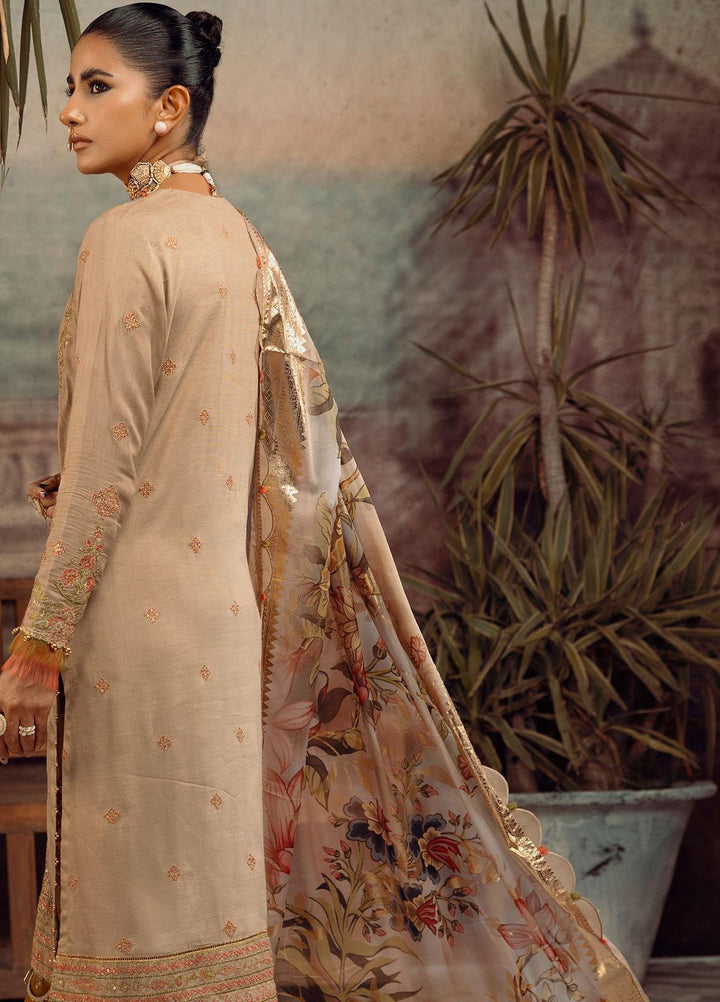 Parizah By Gul Ahmed Embroidered Raw Silk Suits Unstitched 3 Piece GA23PZ PRW32011 - Luxury Wedding Collection