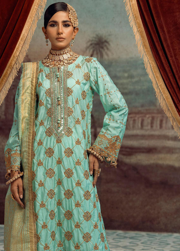 Parizah By Gul Ahmed Embroidered Raw Silk Suits Unstitched 3 Piece GA23PZ PRW32038 - Luxury Wedding Collection