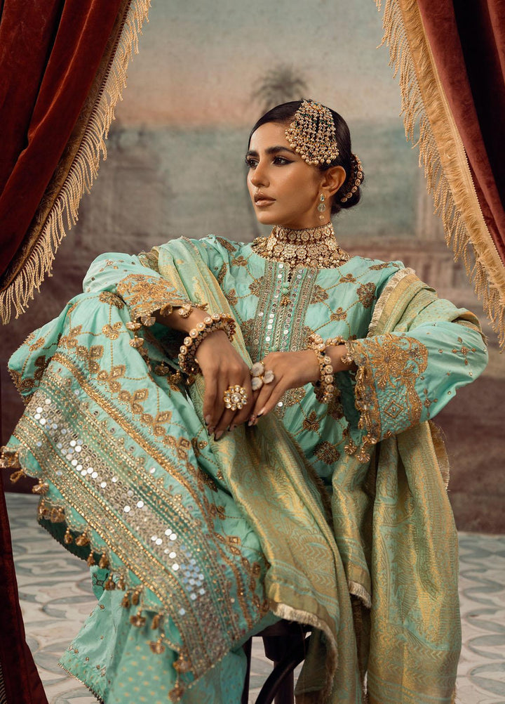 Parizah By Gul Ahmed Embroidered Raw Silk Suits Unstitched 3 Piece GA23PZ PRW32038 - Luxury Wedding Collection