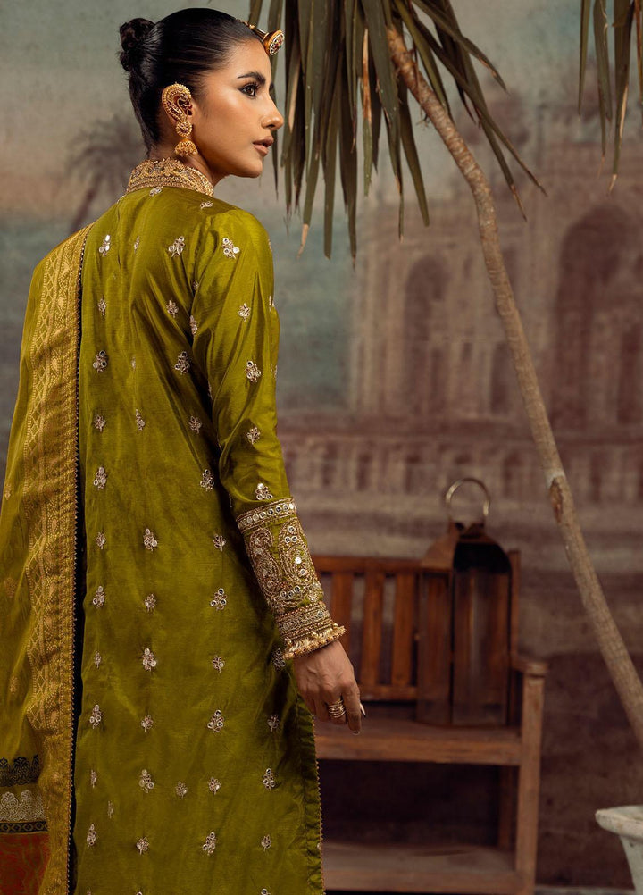 Parizah By Gul Ahmed Embroidered Raw Silk Suits Unstitched 3 Piece GA23PZ PRW32039 - Luxury Wedding Collection