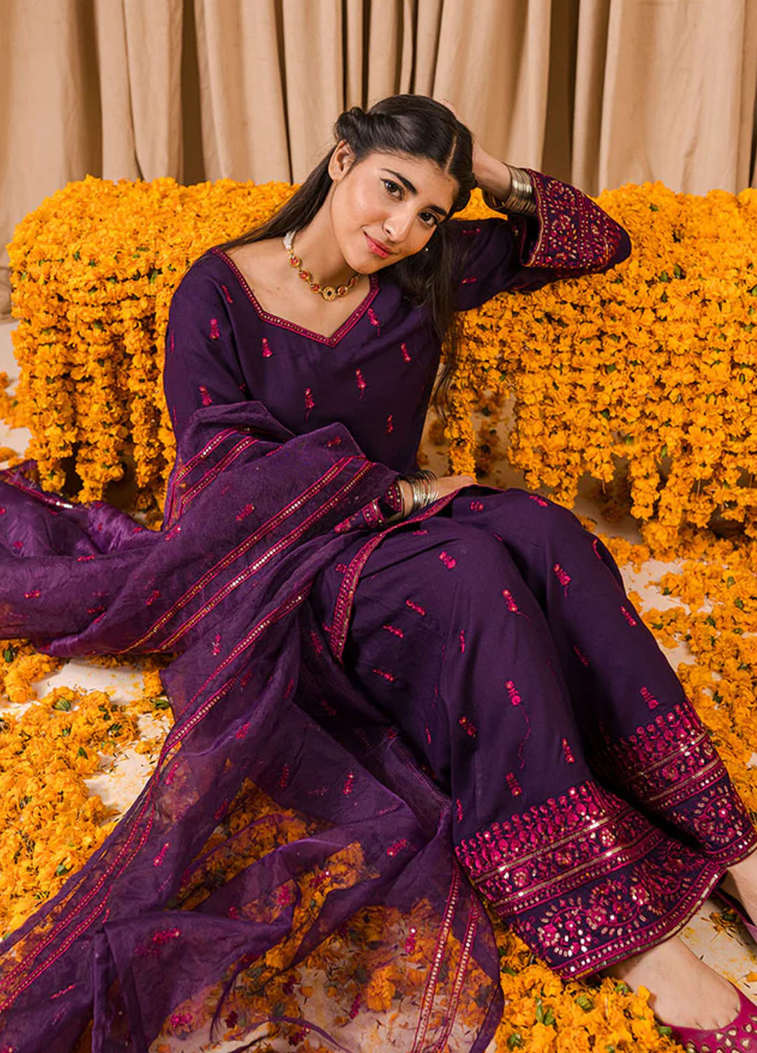 Pashma Khan Embroidered 3 Piece Suit Shazia