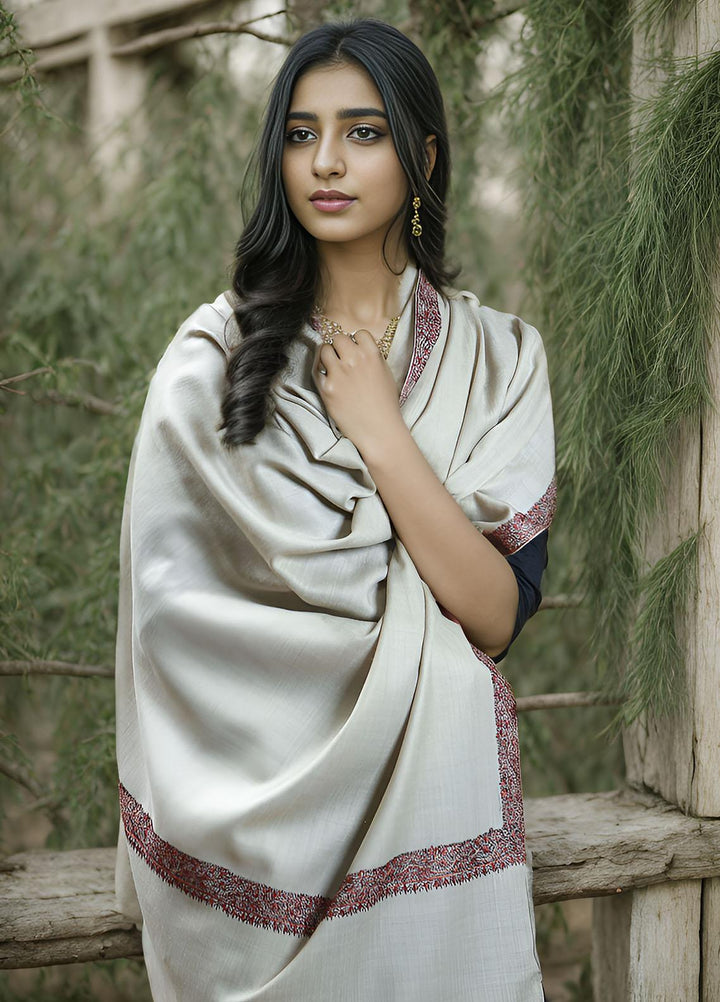 Sanaulla Exclusive Range  Pashmina  KPS 781 D-24 L Brown 1 - Women Shawls