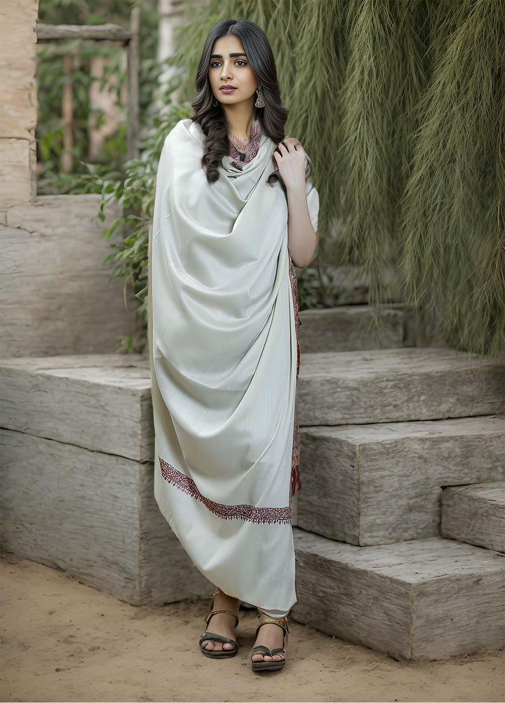 Sanaulla Exclusive Range  Pashmina  KPS 781 D-25 Fawn - Women Shawls