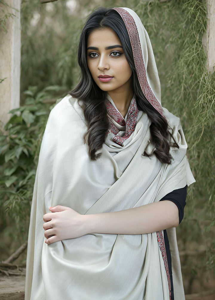 Sanaulla Exclusive Range  Pashmina  KPS 781 D-25 Fawn - Women Shawls