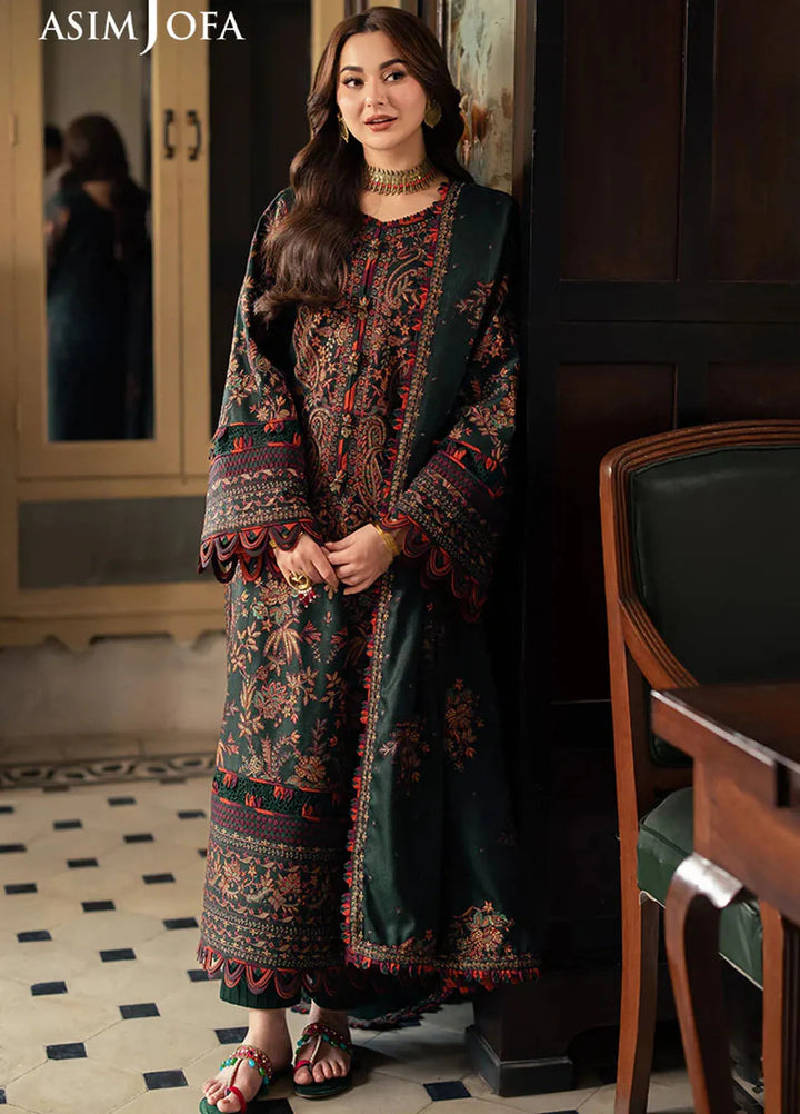 Pashmina by Asim Jofa Embroidered Self Twill Suits Unstitched 3 Piece AJ24PW AJKI-01 - Winter Collection