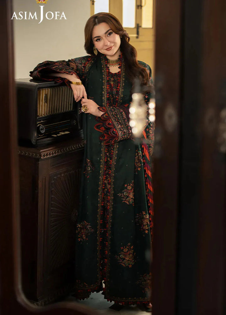 Pashmina by Asim Jofa Embroidered Self Twill Suits Unstitched 3 Piece AJ24PW AJKI-01 - Winter Collection