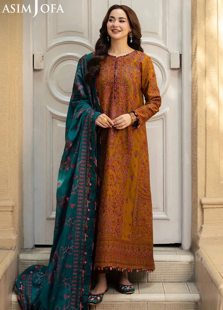 Pashmina by Asim Jofa Embroidered Self Twill Suits Unstitched 3 Piece AJ24PW AJKI-04 - Winter Collection