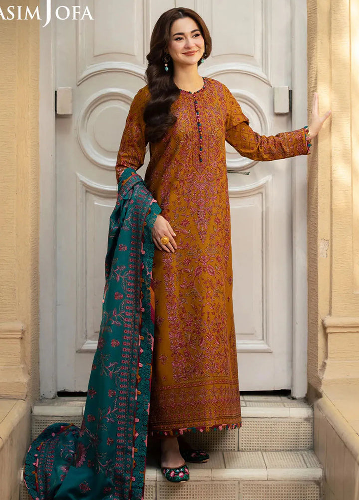 Pashmina by Asim Jofa Embroidered Self Twill Suits Unstitched 3 Piece AJ24PW AJKI-04 - Winter Collection