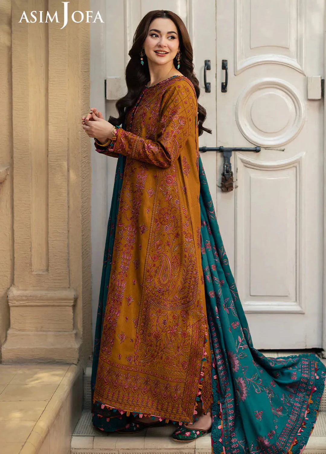 Pashmina by Asim Jofa Embroidered Self Twill Suits Unstitched 3 Piece AJ24PW AJKI-04 - Winter Collection
