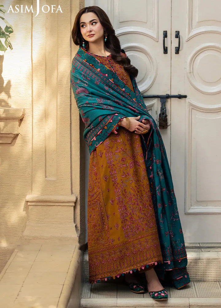 Pashmina by Asim Jofa Embroidered Self Twill Suits Unstitched 3 Piece AJ24PW AJKI-04 - Winter Collection