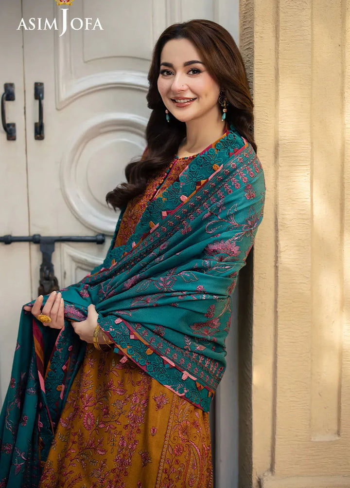 Pashmina by Asim Jofa Embroidered Self Twill Suits Unstitched 3 Piece AJ24PW AJKI-04 - Winter Collection
