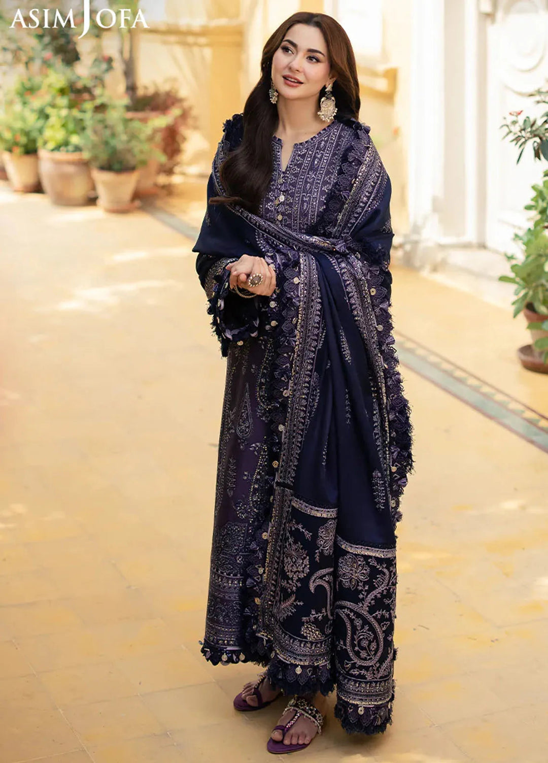 Pashmina by Asim Jofa Embroidered Self Twill Suits Unstitched 3 Piece AJ24PW AJKI-05 - Winter Collection