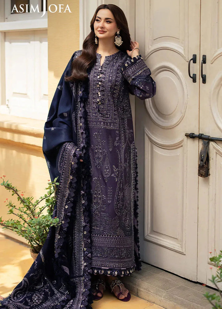 Pashmina by Asim Jofa Embroidered Self Twill Suits Unstitched 3 Piece AJ24PW AJKI-05 - Winter Collection