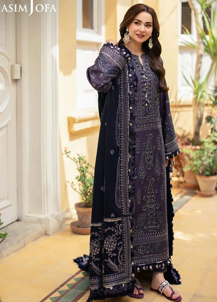 Pashmina by Asim Jofa Embroidered Self Twill Suits Unstitched 3 Piece AJ24PW AJKI-05 - Winter Collection