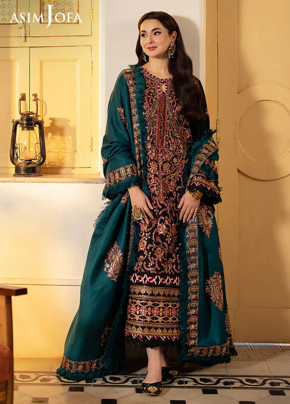 Pashmina by Asim Jofa Embroidered Self Twill Suits Unstitched 3 Piece AJ24PW AJKI-06 - Winter Collection
