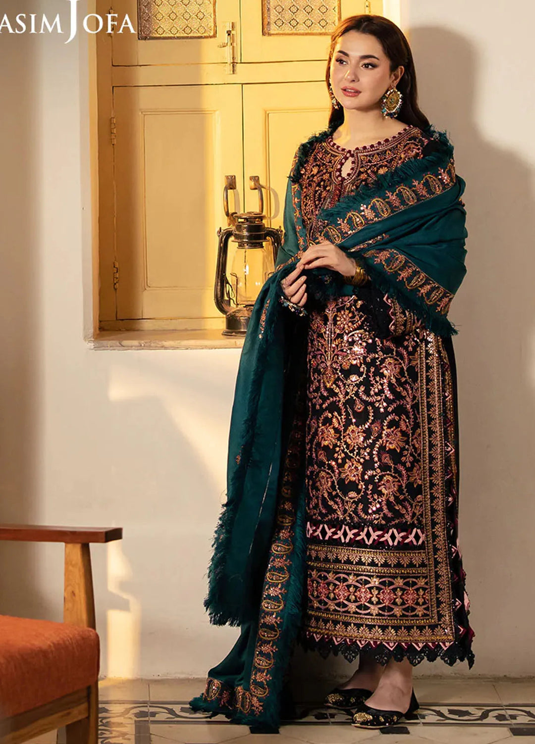 Pashmina by Asim Jofa Embroidered Self Twill Suits Unstitched 3 Piece AJ24PW AJKI-06 - Winter Collection