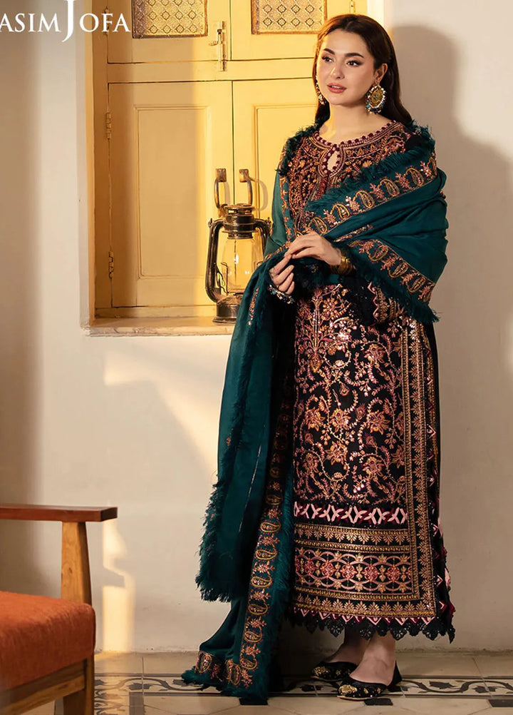 Pashmina by Asim Jofa Embroidered Self Twill Suits Unstitched 3 Piece AJ24PW AJKI-06 - Winter Collection