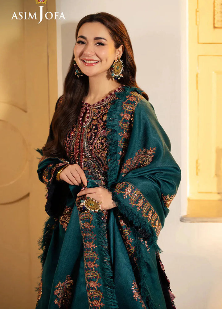 Pashmina by Asim Jofa Embroidered Self Twill Suits Unstitched 3 Piece AJ24PW AJKI-06 - Winter Collection