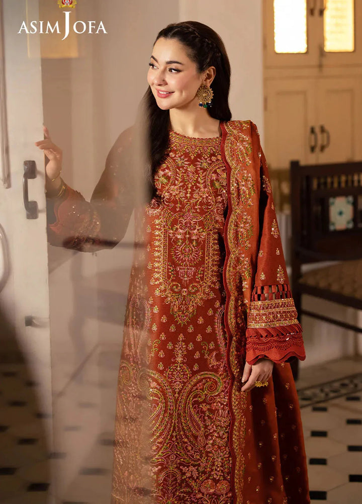 Pashmina by Asim Jofa Embroidered Self Twill Suits Unstitched 3 Piece AJ24PW AJKI-07 - Winter Collection
