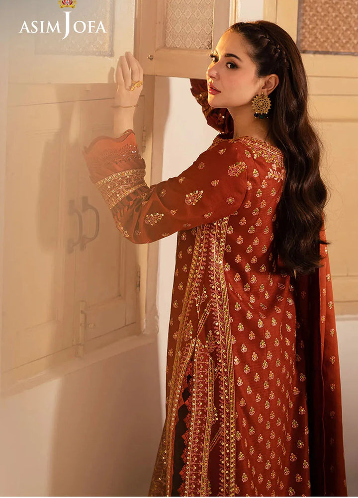 Pashmina by Asim Jofa Embroidered Self Twill Suits Unstitched 3 Piece AJ24PW AJKI-07 - Winter Collection