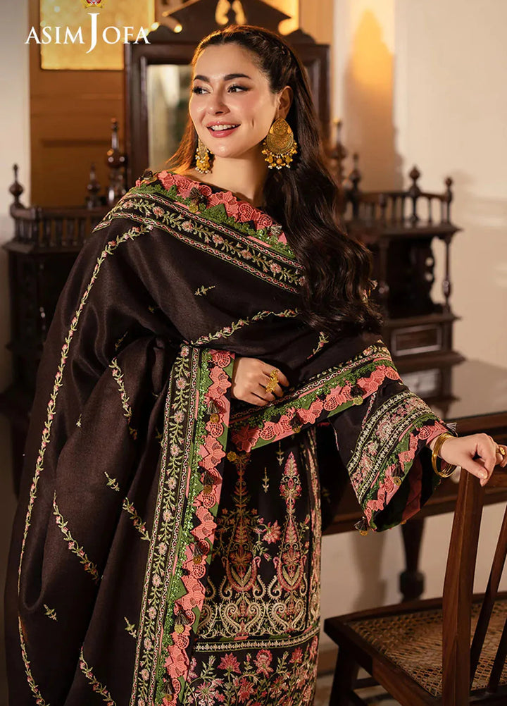 Pashmina by Asim Jofa Embroidered Self Twill Suits Unstitched 3 Piece AJ24PW AJKI-09 - Winter Collection