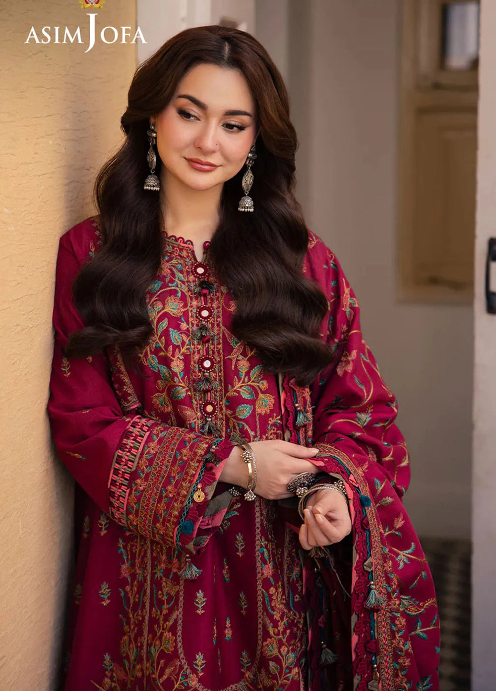 Pashmina by Asim Jofa Embroidered Self Twill Suits Unstitched 3 Piece AJ24PW AJKI-10 - Winter Collection