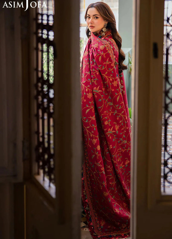 Pashmina by Asim Jofa Embroidered Self Twill Suits Unstitched 3 Piece AJ24PW AJKI-10 - Winter Collection