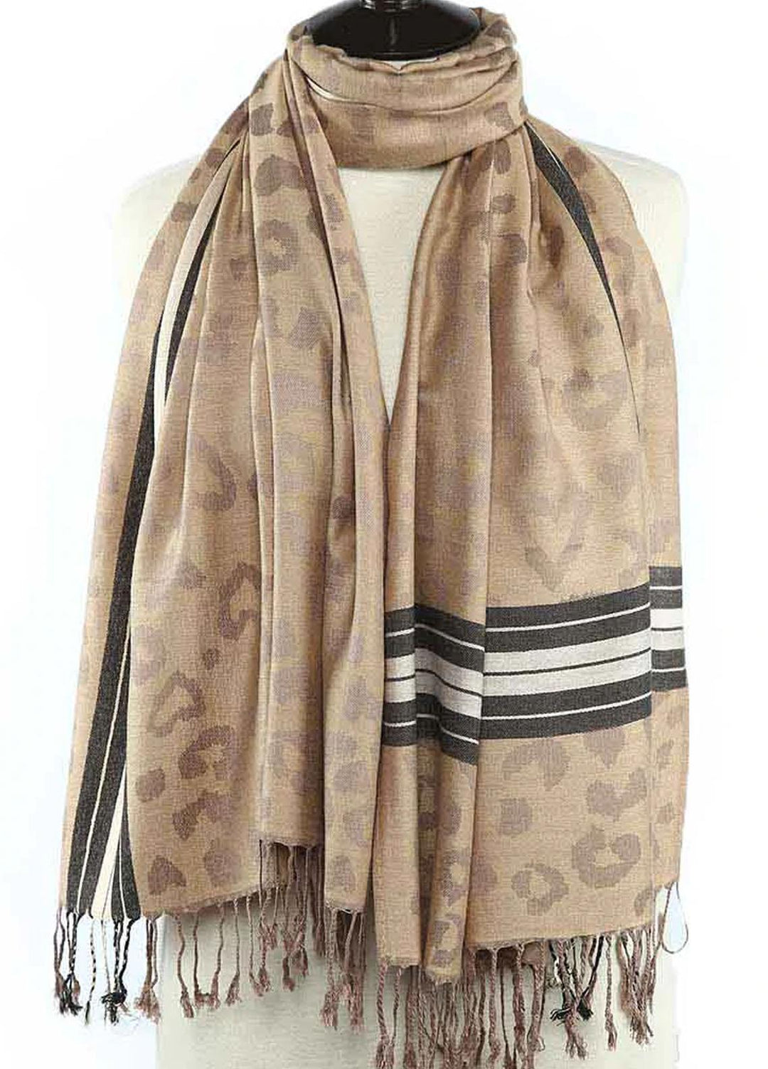 Abaya pk  Cashmere  Hijab ABA22HB NUTBROWN JACQUARD CASHMERE - Pashmina Hijabs