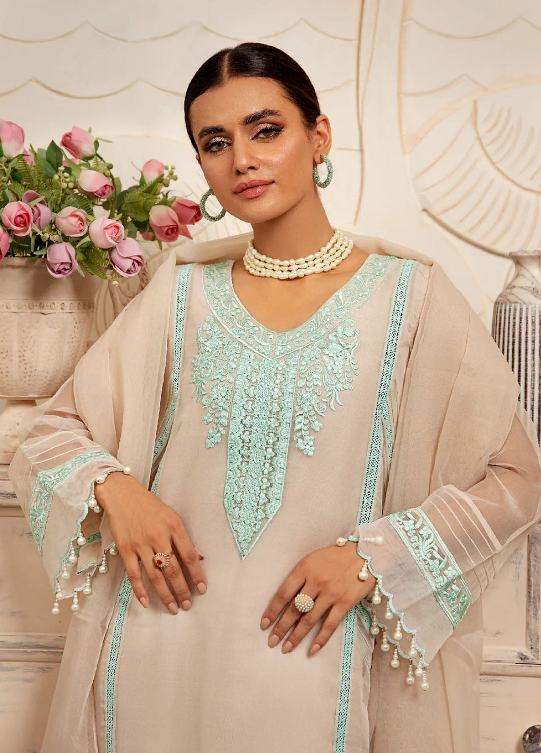 Pashmire Pret Embroidered Organza 3 Piece Suit Zarah