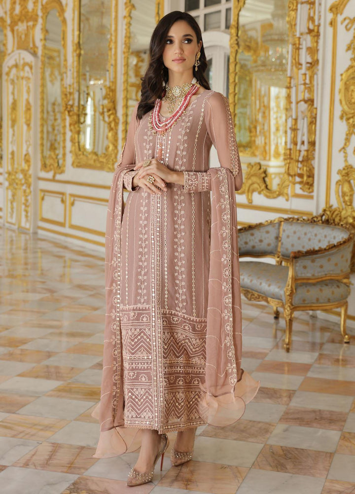 Merakish By Shahzeb Textiles Embroidered Chiffon Suits Unstitched 3 Piece ST23MK-V9 Pastel Pink - Luxury Collection