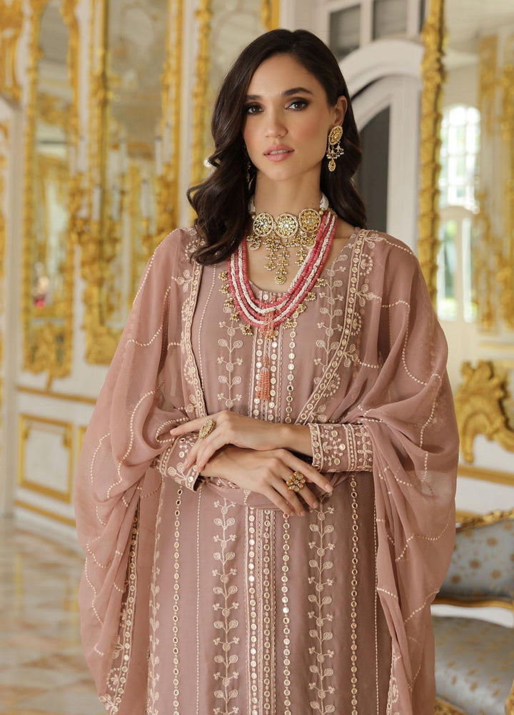 Merakish By Shahzeb Textiles Embroidered Chiffon Suits Unstitched 3 Piece ST23MK-V9 Pastel Pink - Luxury Collection