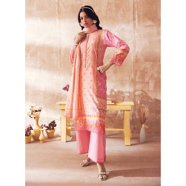 Liyana by Mashra RTW Printed Lawn 3 Piece Suit Peach Pearl Casual Collection