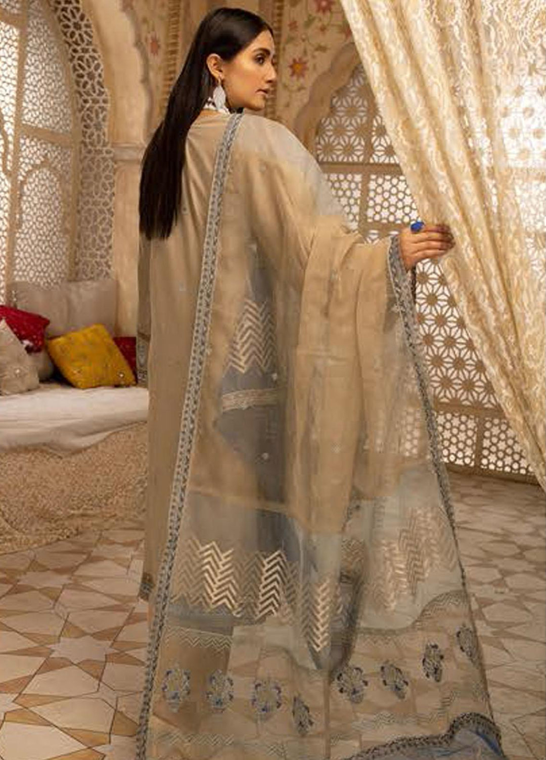 Pearl By Riaz Arts Embroidered Lawn Suits Unstitched 3 Piece RA22P 10 - Eid Collection