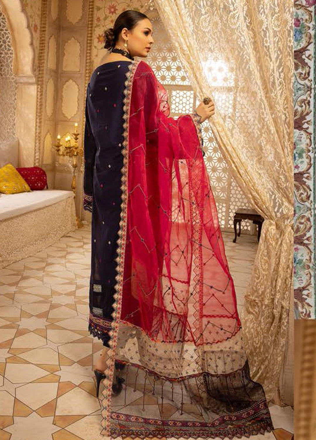 Pearl By Riaz Arts Embroidered Lawn Suits Unstitched 3 Piece RA22P 11 - Eid Collection