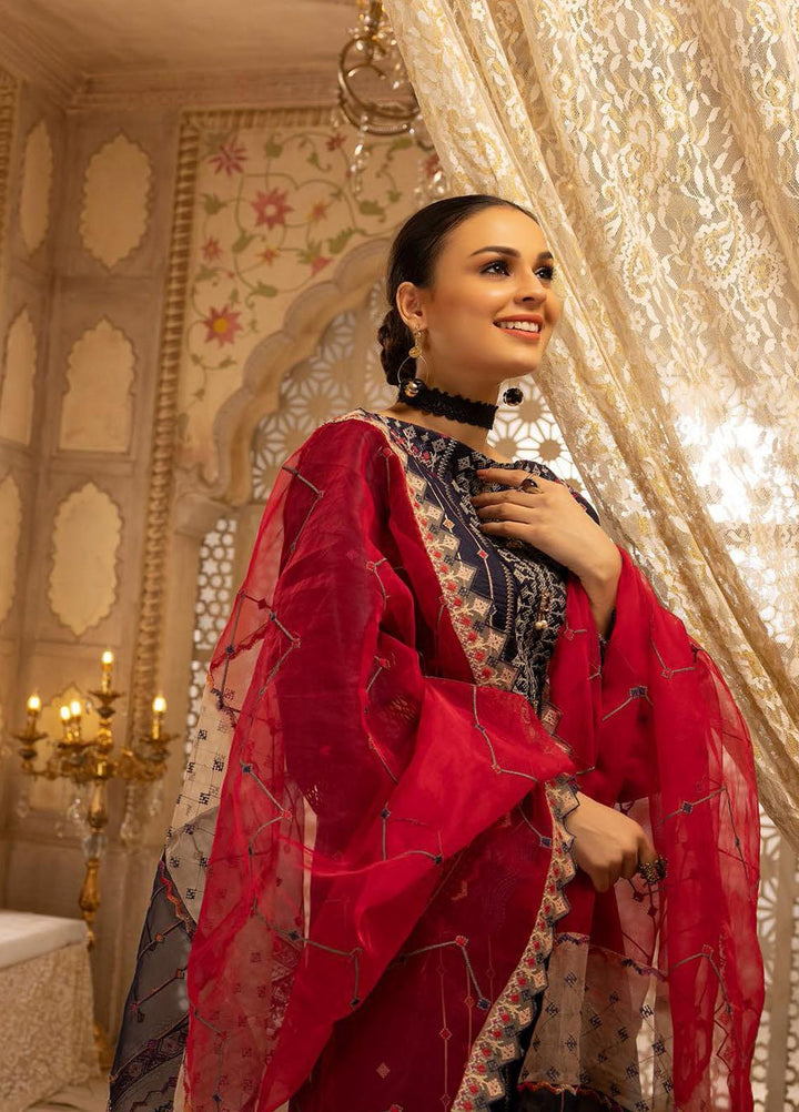 Pearl By Riaz Arts Embroidered Lawn Suits Unstitched 3 Piece RA22P 11 - Eid Collection