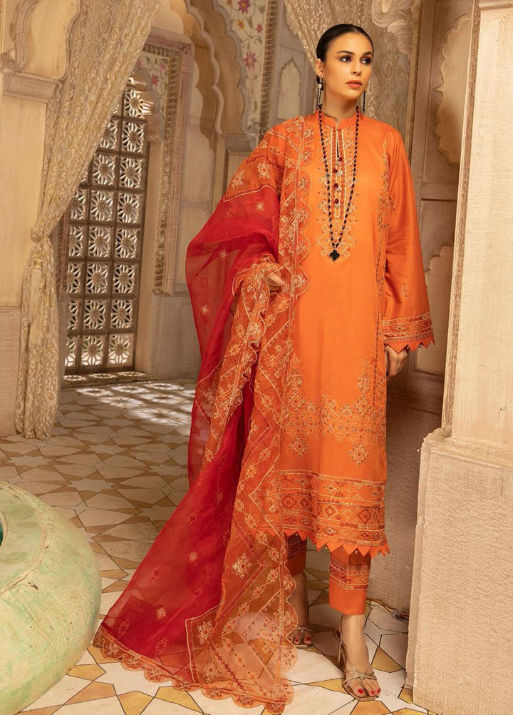 Pearl By Riaz Arts Embroidered Lawn Suits Unstitched 3 Piece RA22P 12 - Eid Collection