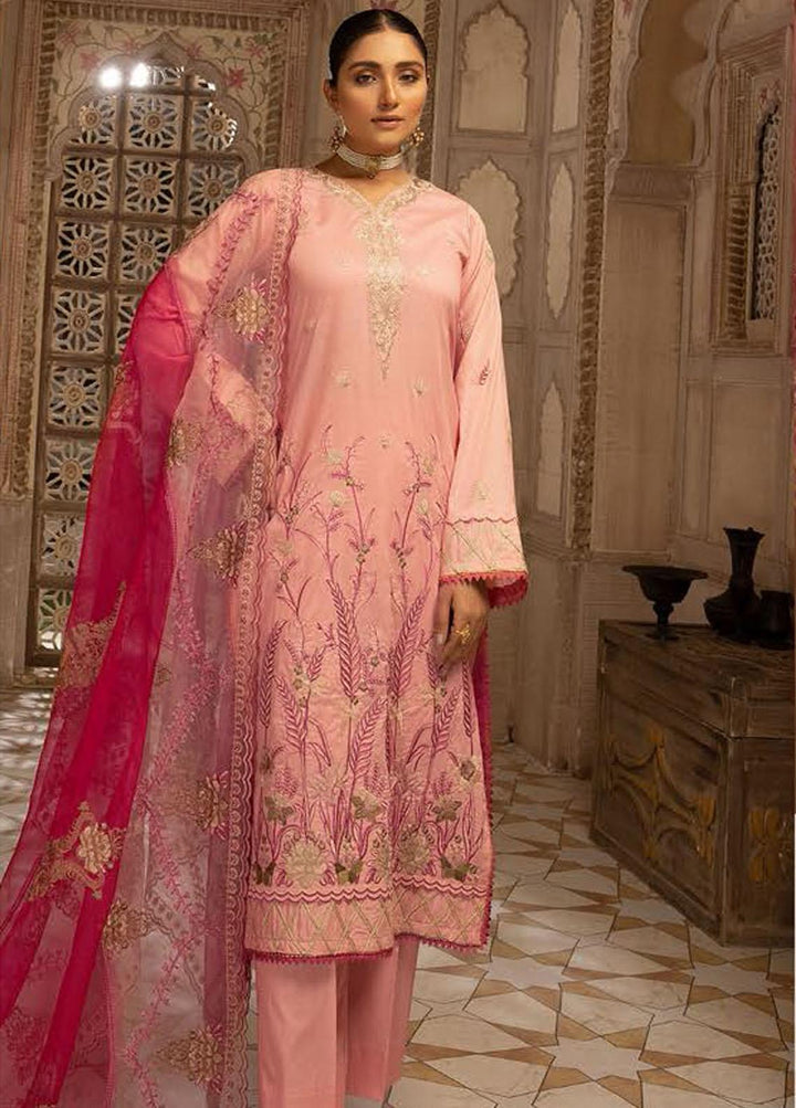 Pearl By Riaz Arts Embroidered Lawn Suits Unstitched 3 Piece RA22P 13 - Eid Collection