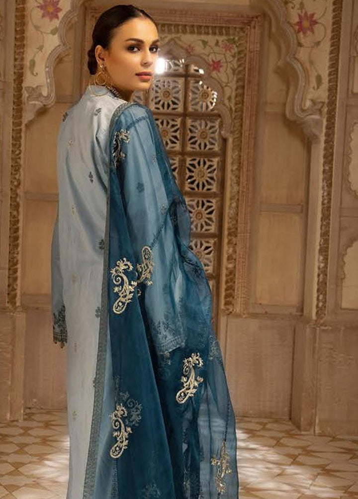 Pearl By Riaz Arts Embroidered Lawn Suits Unstitched 3 Piece RA22P 14 - Eid Collection