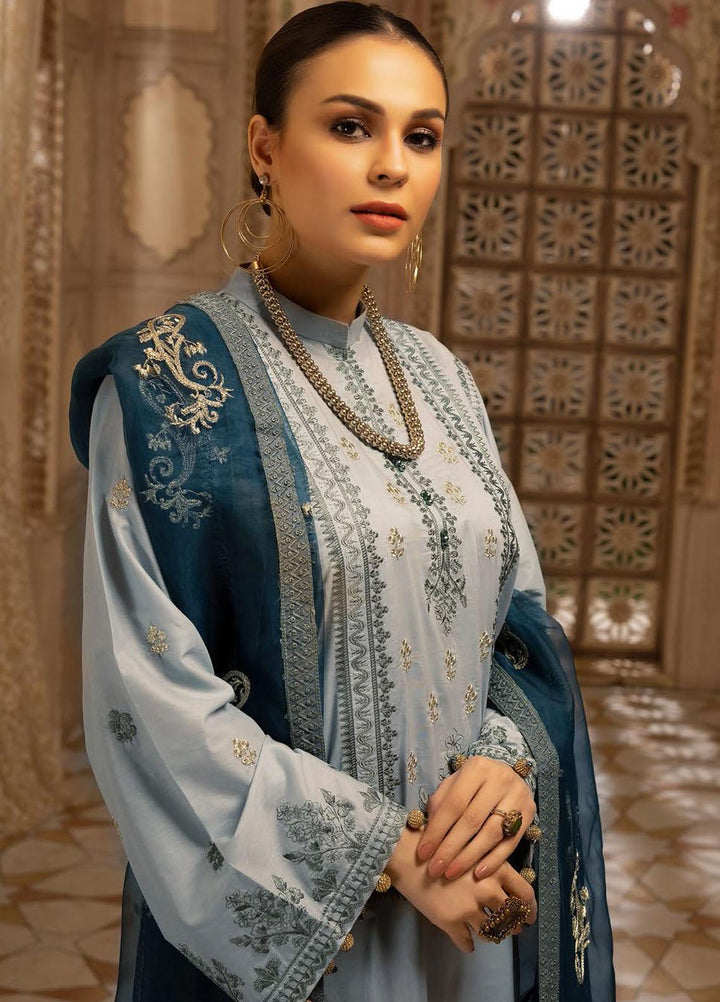 Pearl By Riaz Arts Embroidered Lawn Suits Unstitched 3 Piece RA22P 14 - Eid Collection