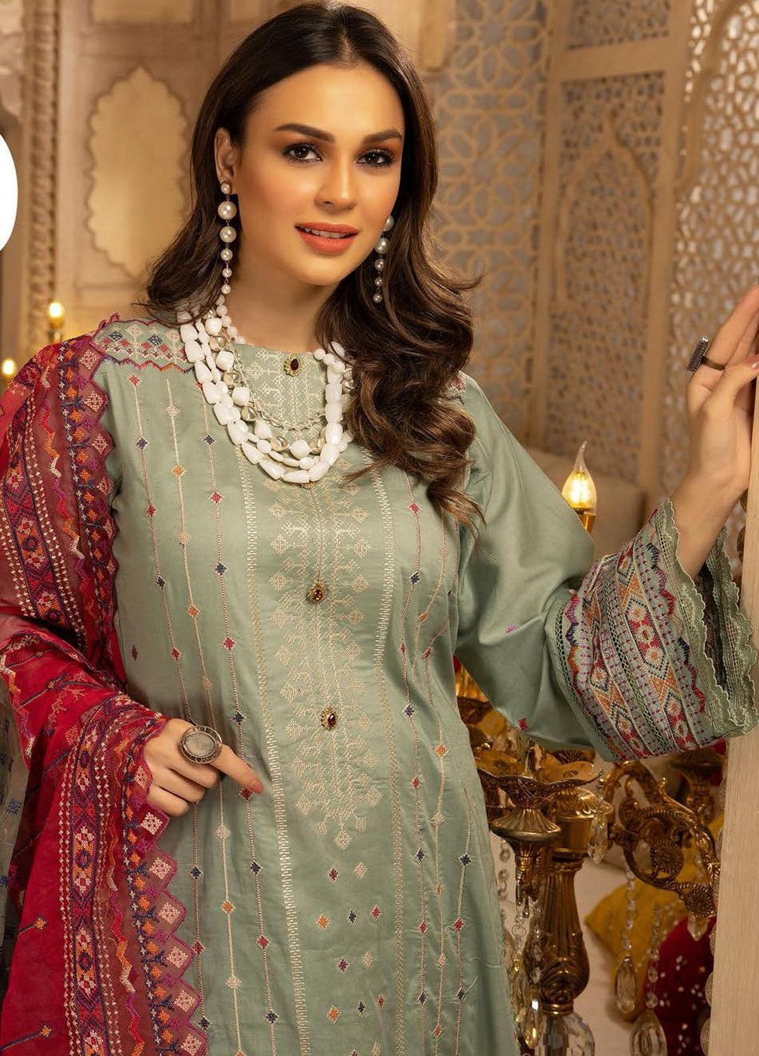 Pearl By Riaz Arts Embroidered Lawn Suits Unstitched 3 Piece RA22P 03 - Eid Collection