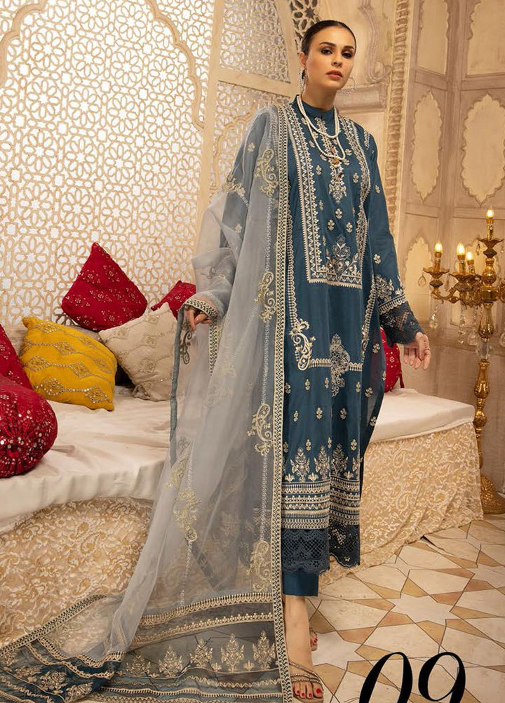 Pearl By Riaz Arts Embroidered Lawn Suits Unstitched 3 Piece RA22P 09 - Eid Collection