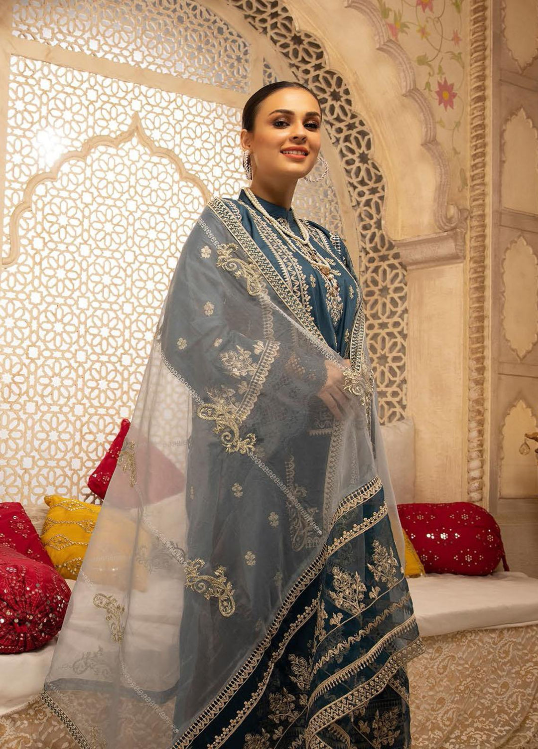 Pearl By Riaz Arts Embroidered Lawn Suits Unstitched 3 Piece RA22P 09 - Eid Collection