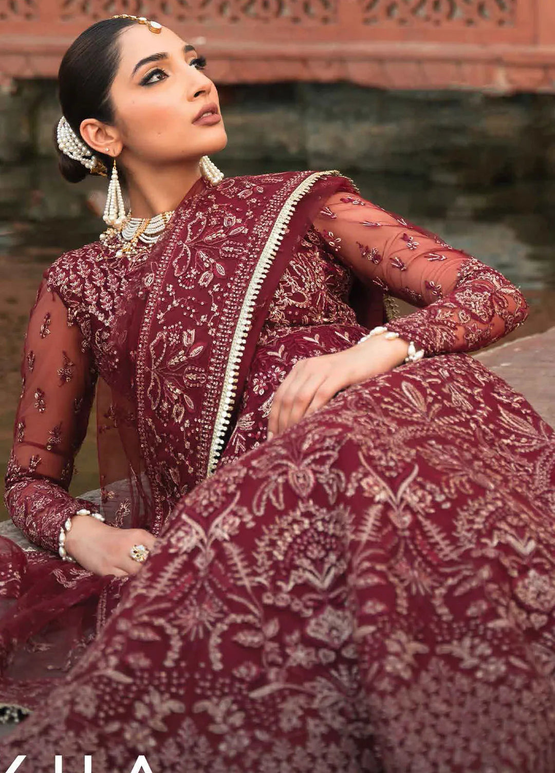 Pehli Nazar by Ayzel Embroidered Net Suit Unstitched 3 Piece AAF24P D-01 Zulekha - Festive Collection