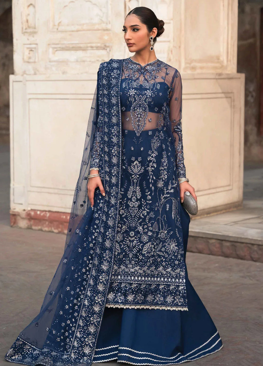 Pehli Nazar by Ayzel Embroidered Net Suit Unstitched 3 Piece AAF24P D-08 Zarina - Festive Collection