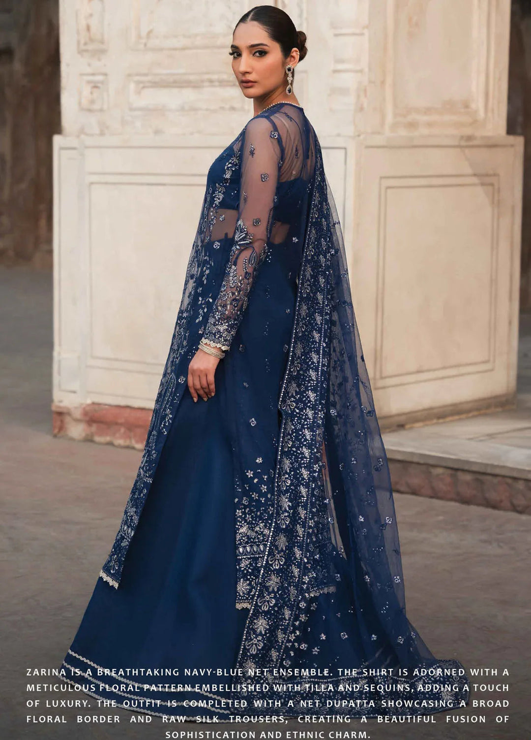 Pehli Nazar by Ayzel Embroidered Net Suit Unstitched 3 Piece AAF24P D-08 Zarina - Festive Collection