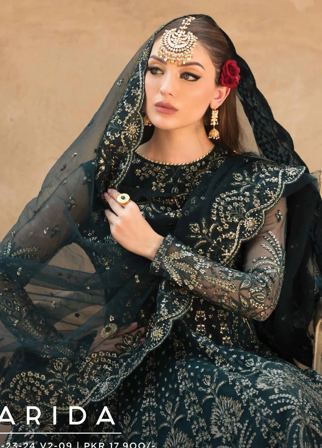 Pehli Nazar by Ayzel Embroidered Net Suit Unstitched 3 Piece AAF24P D-09 Farida - Festive Collection